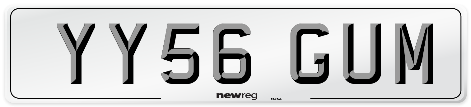 YY56 GUM Number Plate from New Reg